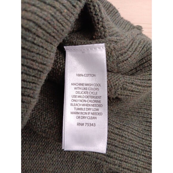 Frederick Anderson Copenhagen 1/4 Zip Sweater XL Olive Green Mock Neck Button - Picture 7 of 7